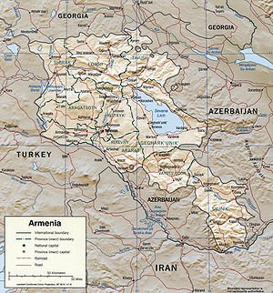 Kaart van Armenië.